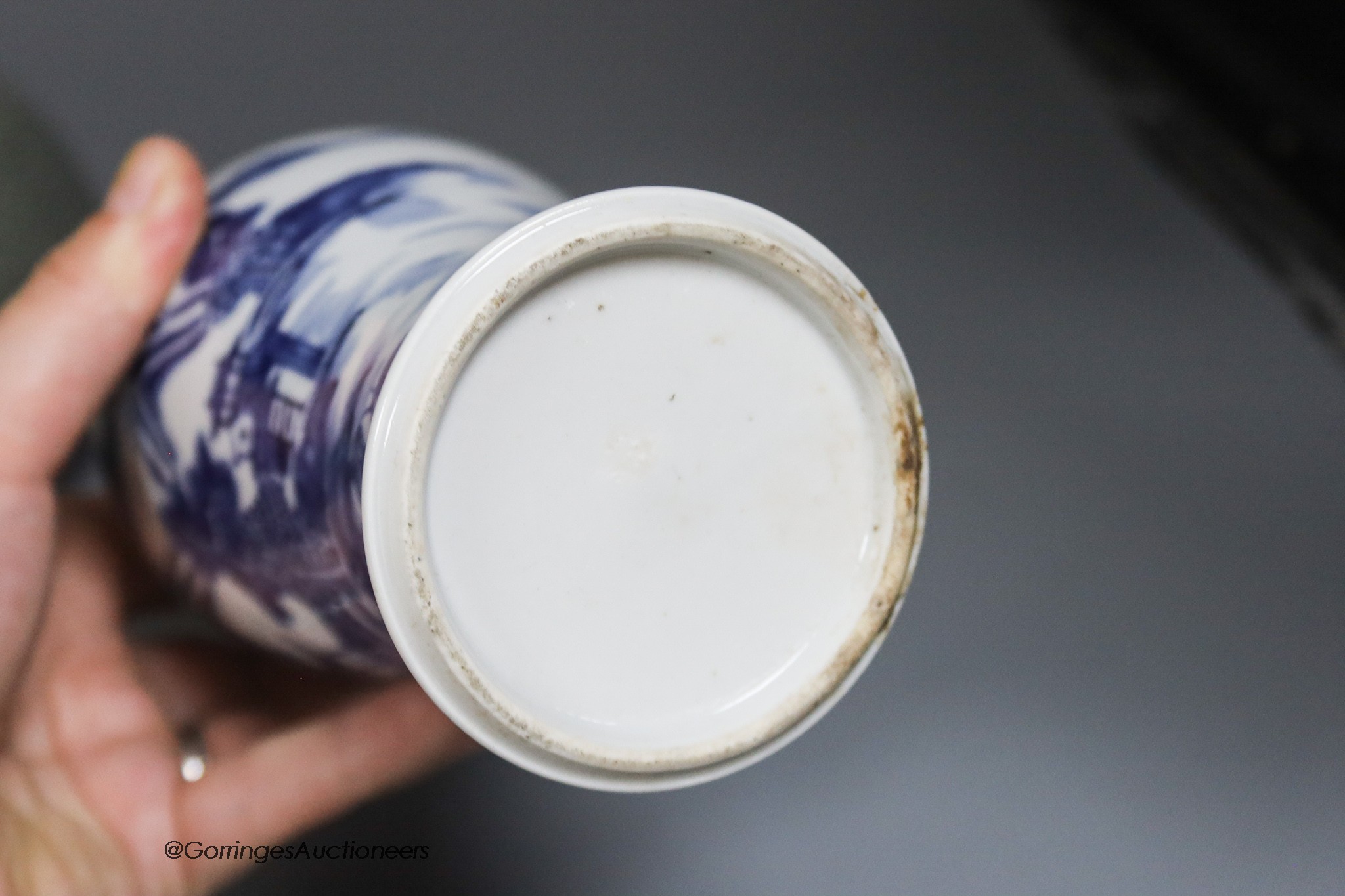 A Chinese crackleglaze bottle vase, a blue and white vase and a 'thousand flower' jar, tallest 24cm